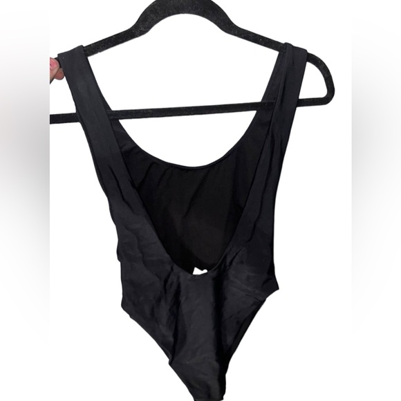 Aerie Black One Piece Swimsuit Size Small Low Back High Cut Leg -Tried on Only - Picture 2 of 4